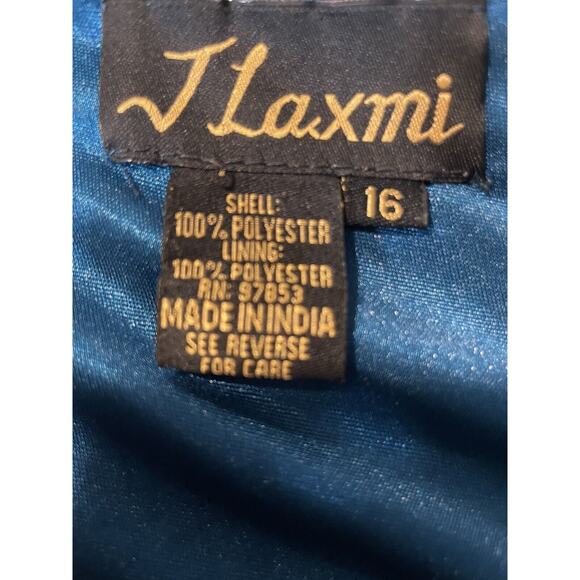 Beaded Gown Blue With Scarf Size Large Vintage - Picture 7 of 16